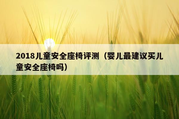 2018儿童安全座椅评测（婴儿最建议买儿童安全座椅吗）