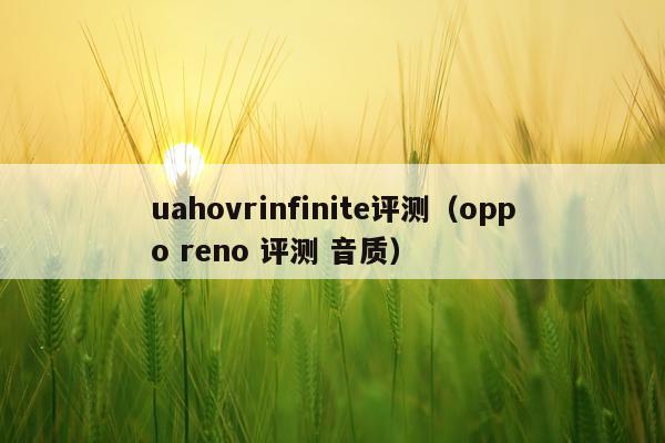 uahovrinfinite评测（oppo reno 评测 音质）