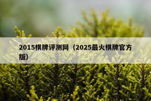 2015棋牌评测网（2025最火棋牌官方版）