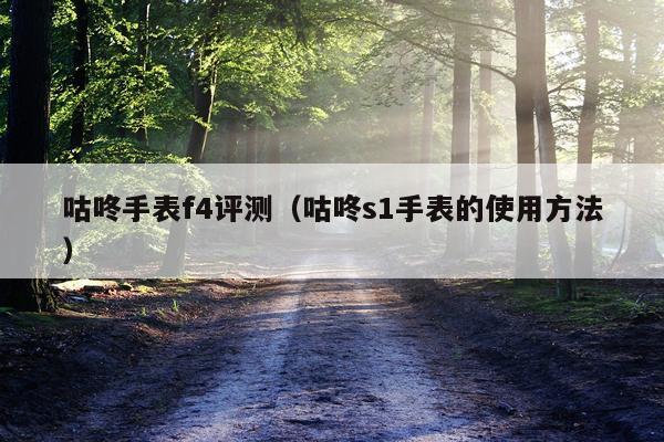 咕咚手表f4评测（咕咚s1手表的使用方法）