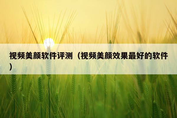 视频美颜软件评测（视频美颜效果最好的软件）