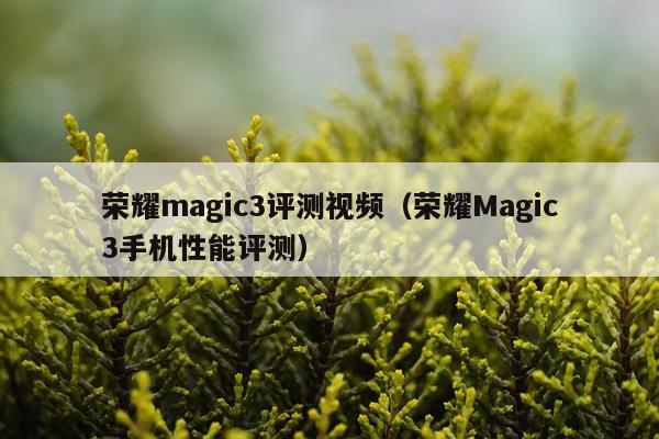 荣耀magic3评测视频（荣耀Magic3手机性能评测）