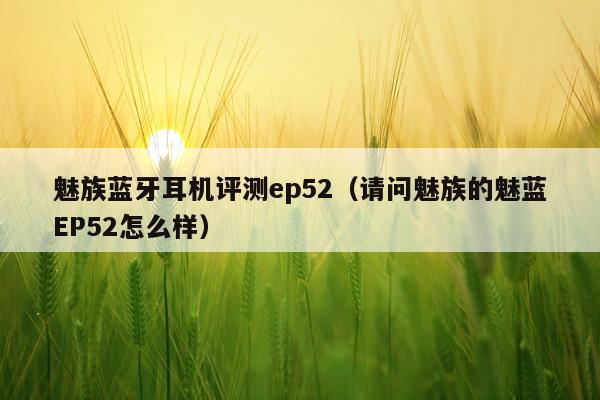 魅族蓝牙耳机评测ep52（请问魅族的魅蓝EP52怎么样）