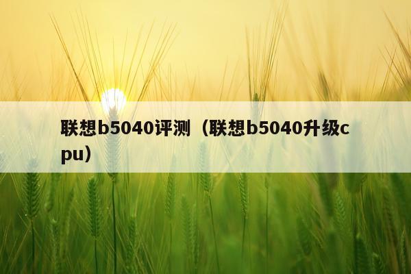 联想b5040评测（联想b5040升级cpu）