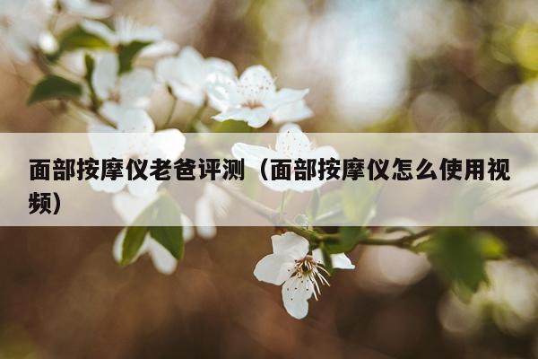 面部按摩仪老爸评测（面部按摩仪怎么使用视频）