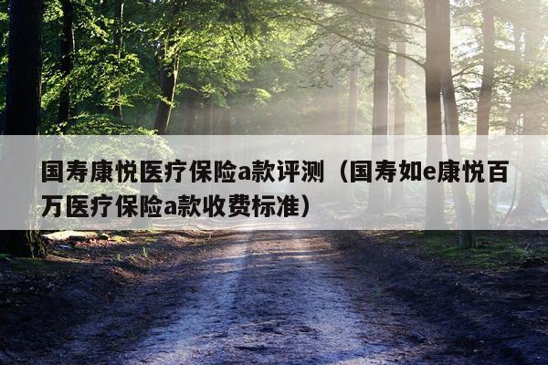 国寿康悦医疗保险a款评测（国寿如e康悦百万医疗保险a款收费标准）