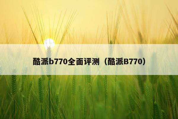 酷派b770全面评测（酷派B770）