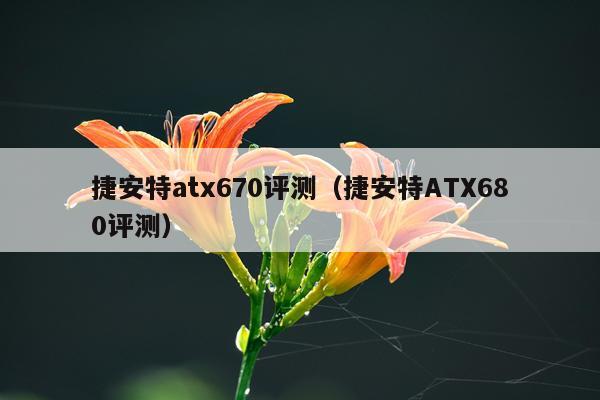 捷安特atx670评测（捷安特ATX680评测）