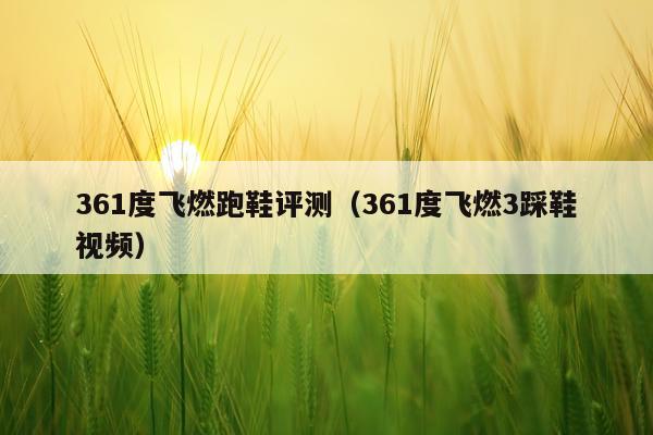361度飞燃跑鞋评测（361度飞燃3踩鞋视频）